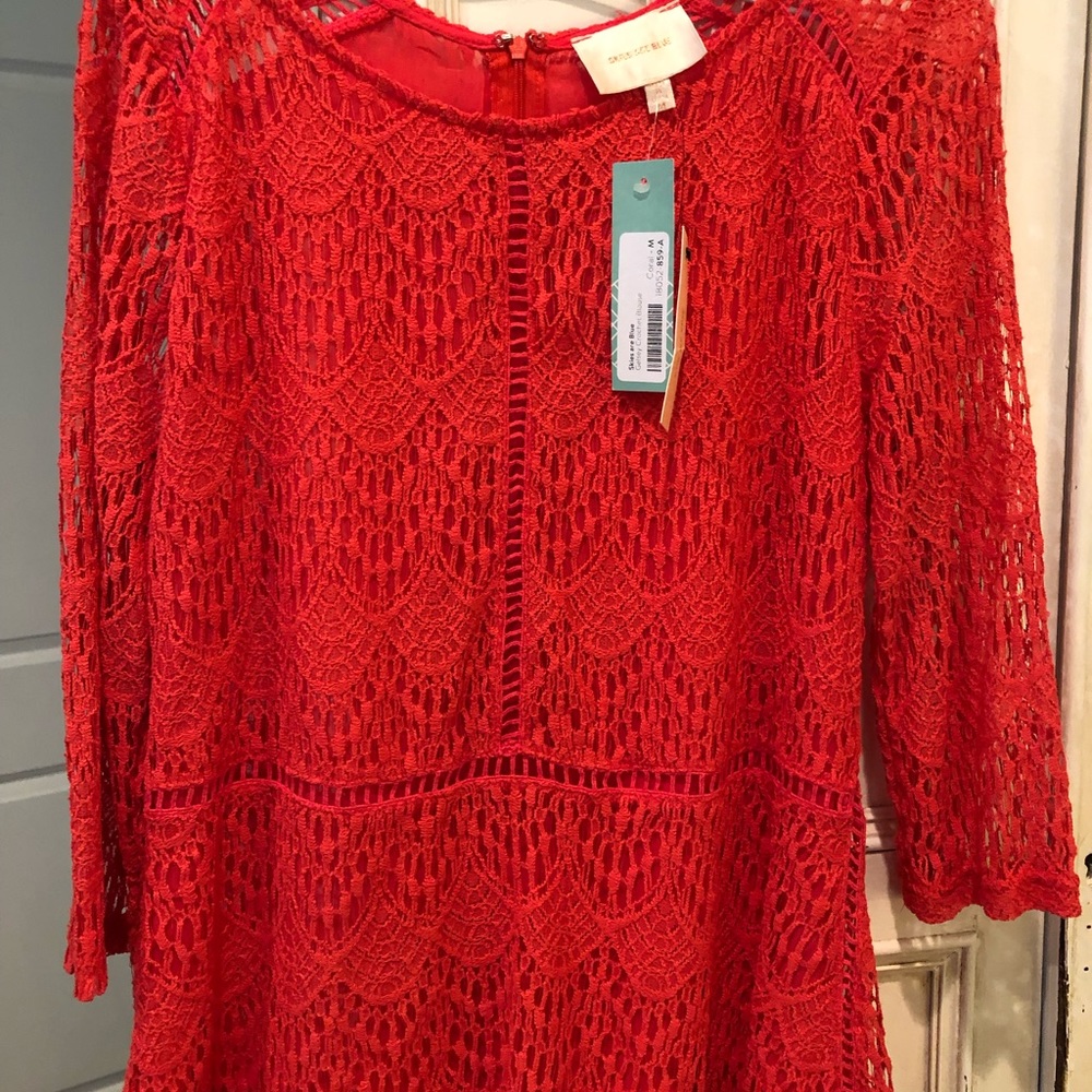 NWT Stitchfix lined top- coral orange